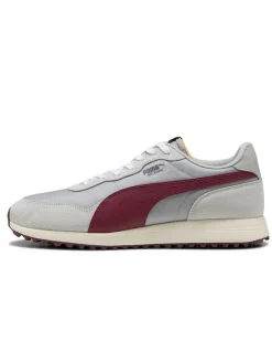 Puma Helsinki G Spikeless Golf Shoes - Ash Grey/Ruby Shimmer/Frosted Ivory