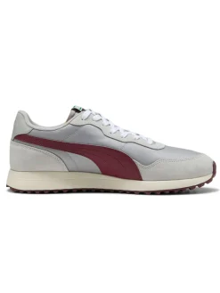 Puma Helsinki G Spikeless Golf Shoes - Ash Grey/Ruby Shimmer/Frosted Ivory