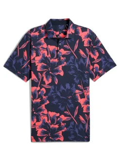 Puma MATTR Broken Flower Polo - Deep Navy/Peach Frost