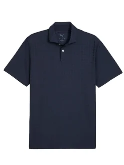 Puma MATTR Houndstooth Golf Polo - Deep Navy