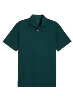 Puma MATTR Houndstooth Golf Polo - Green Terrain