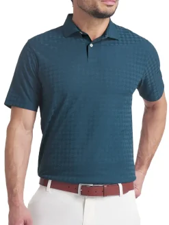 Puma MATTR Houndstooth Golf Polo - Green Terrain