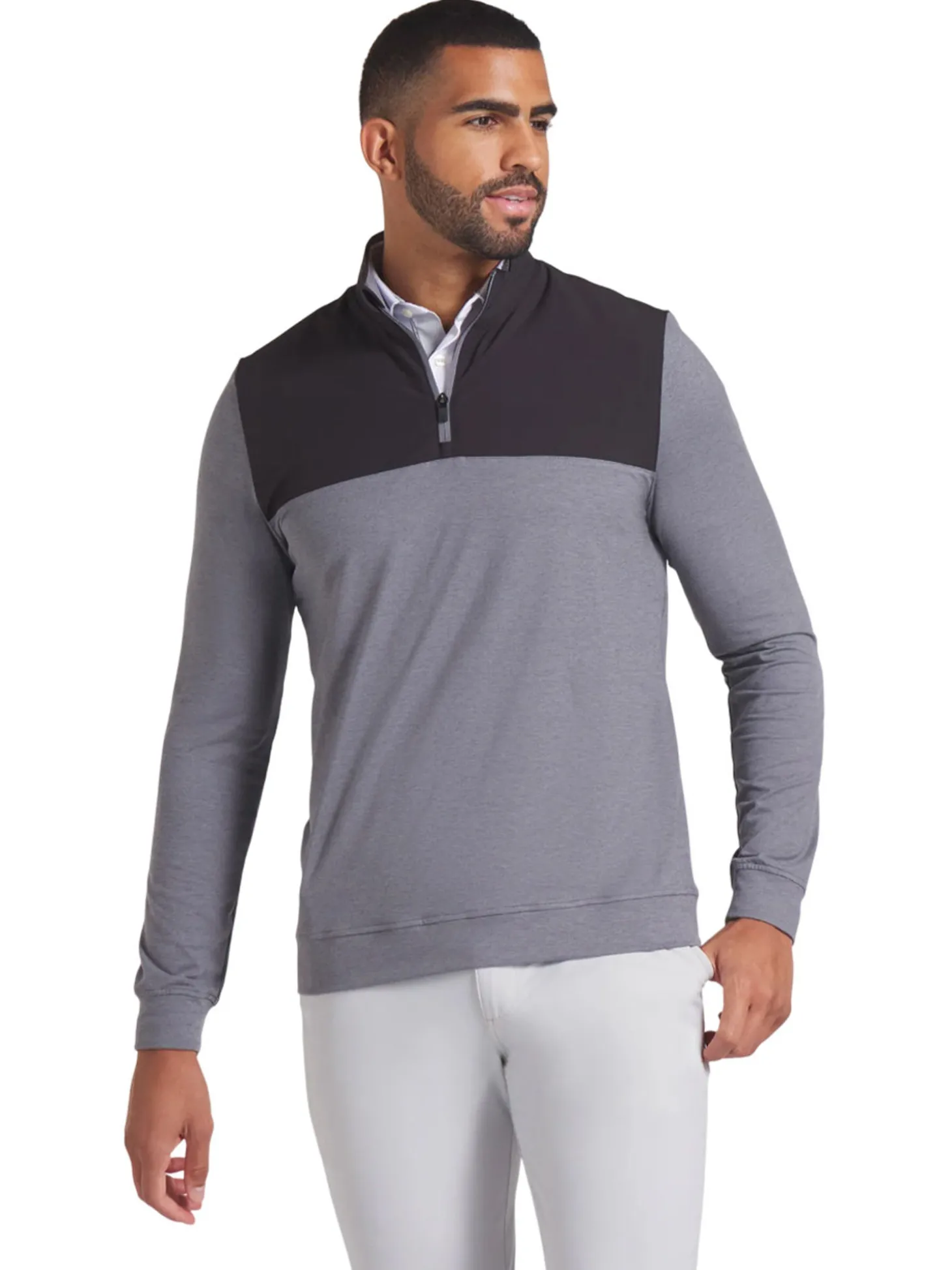 Puma Ripguard Hybrid 1/4 Zip - Slate Sky Heather/Puma Black