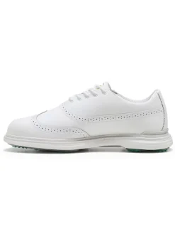 Puma Royale Wingtip Golf Shoes - Puma White/Vapor Grey/Grassy Green