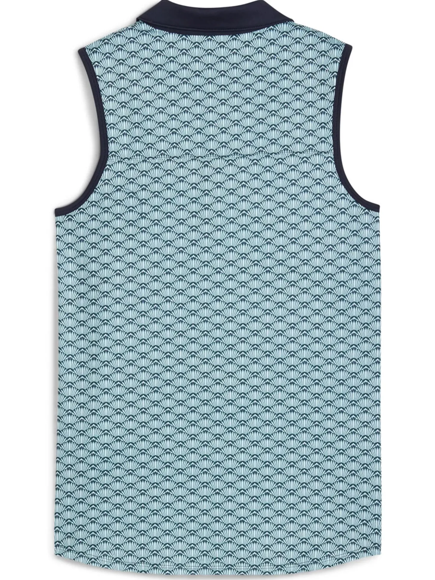 Puma Womens CLOUDSPUN Scallop SL Golf Polo - Sea Glass/Green Terrain