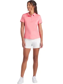 Puma Womens MATTR Lianas Jacquard Golf Polo - Peach Frost