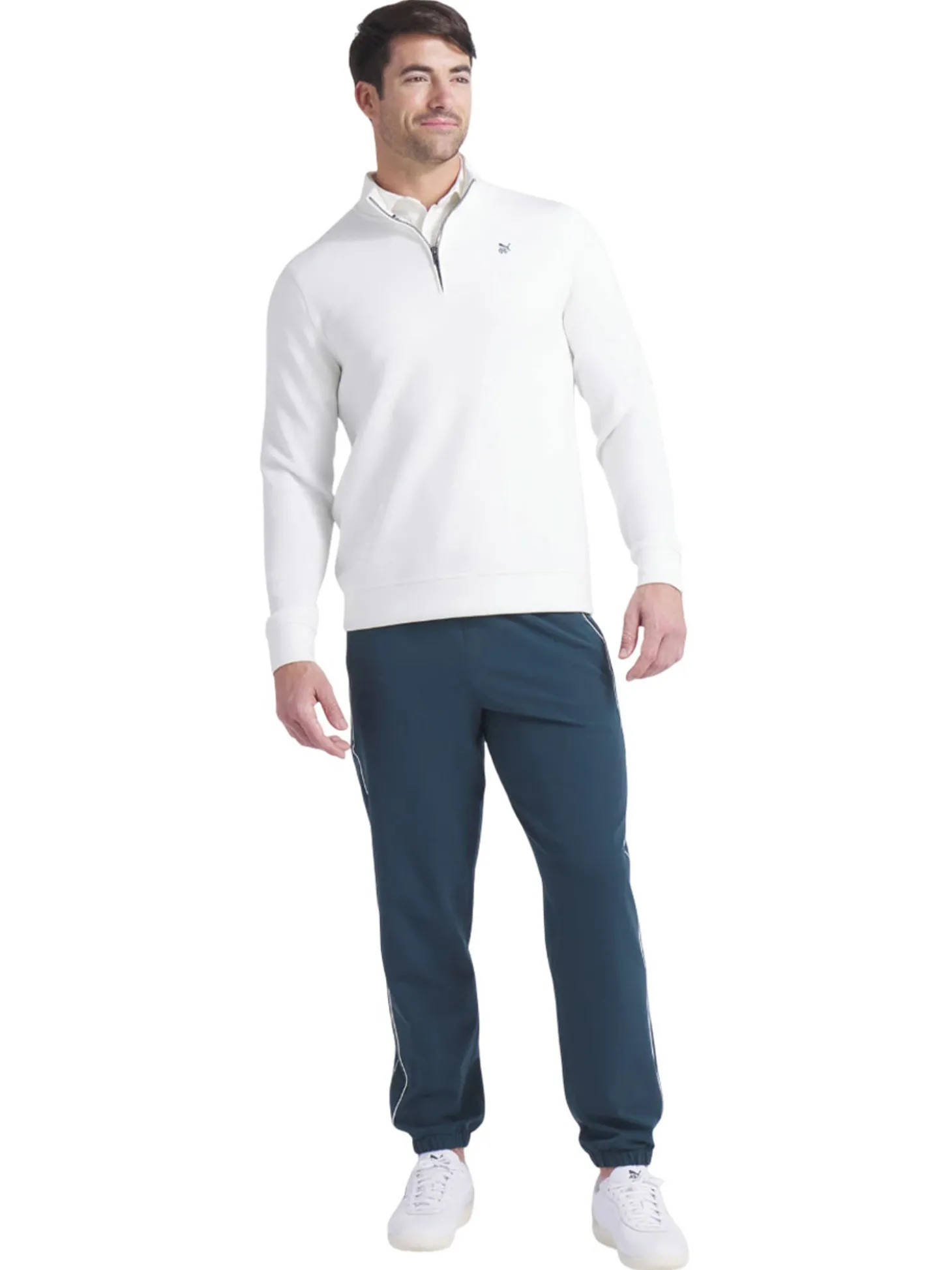 Puma x Reigning Champ CLOUDSPUN Fleece Golf 1/4 Zip - Warm White