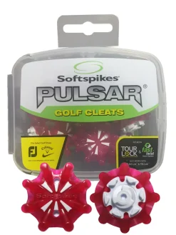 SoftSpikes Pulsar Golf Cleats Tour Lock Red