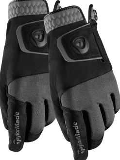 TaylorMade Rain Control Pair Of Golf Gloves Black