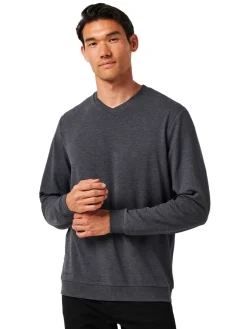 TravisMathew Amenities V-Neck - Heather Dark Grey