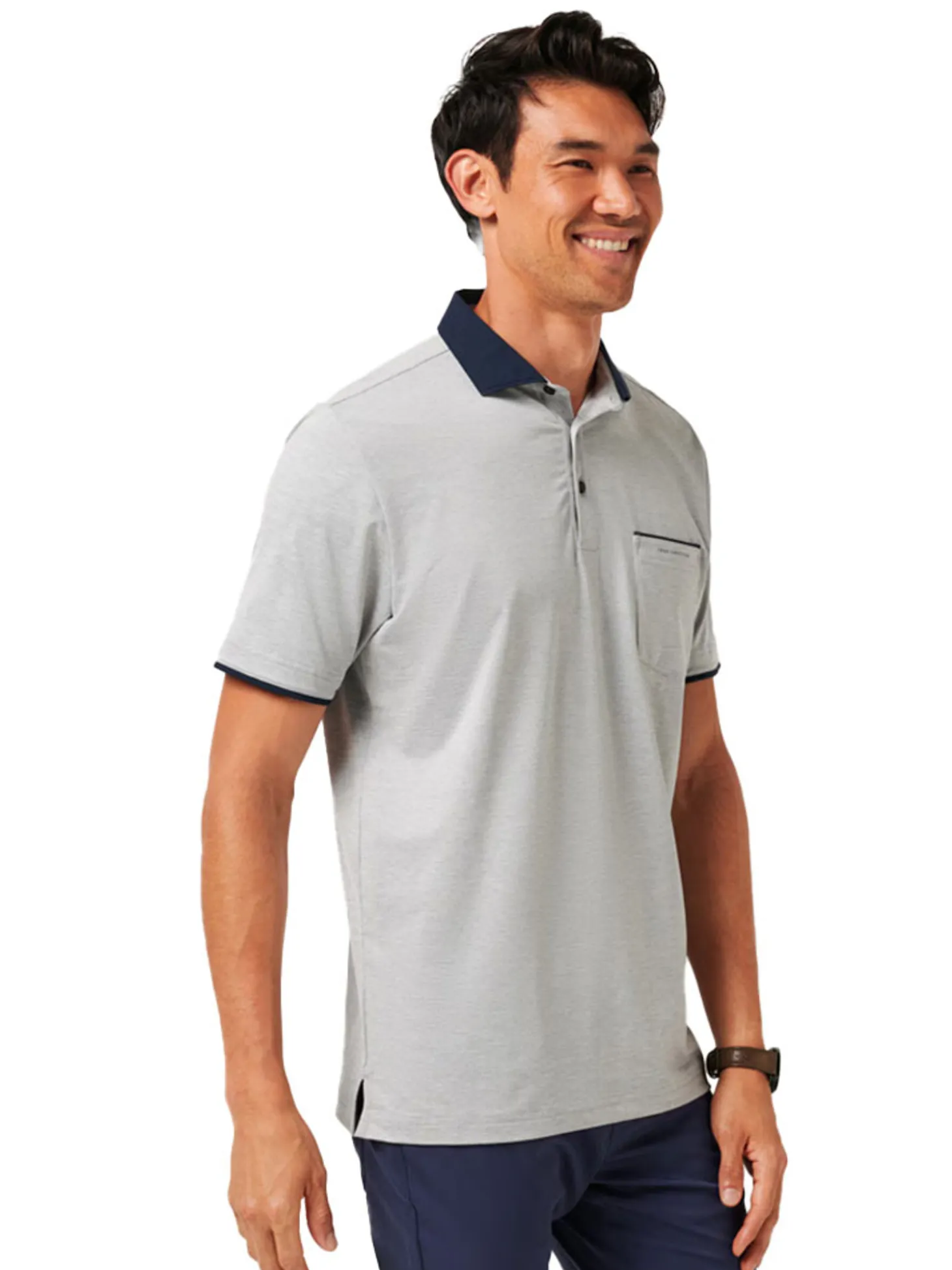 TravisMathew Call It Off Polo - Heather Medium Grey
