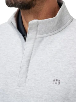 TravisMathew Cloud Quarter Zip 2.0 - Heather Light Grey