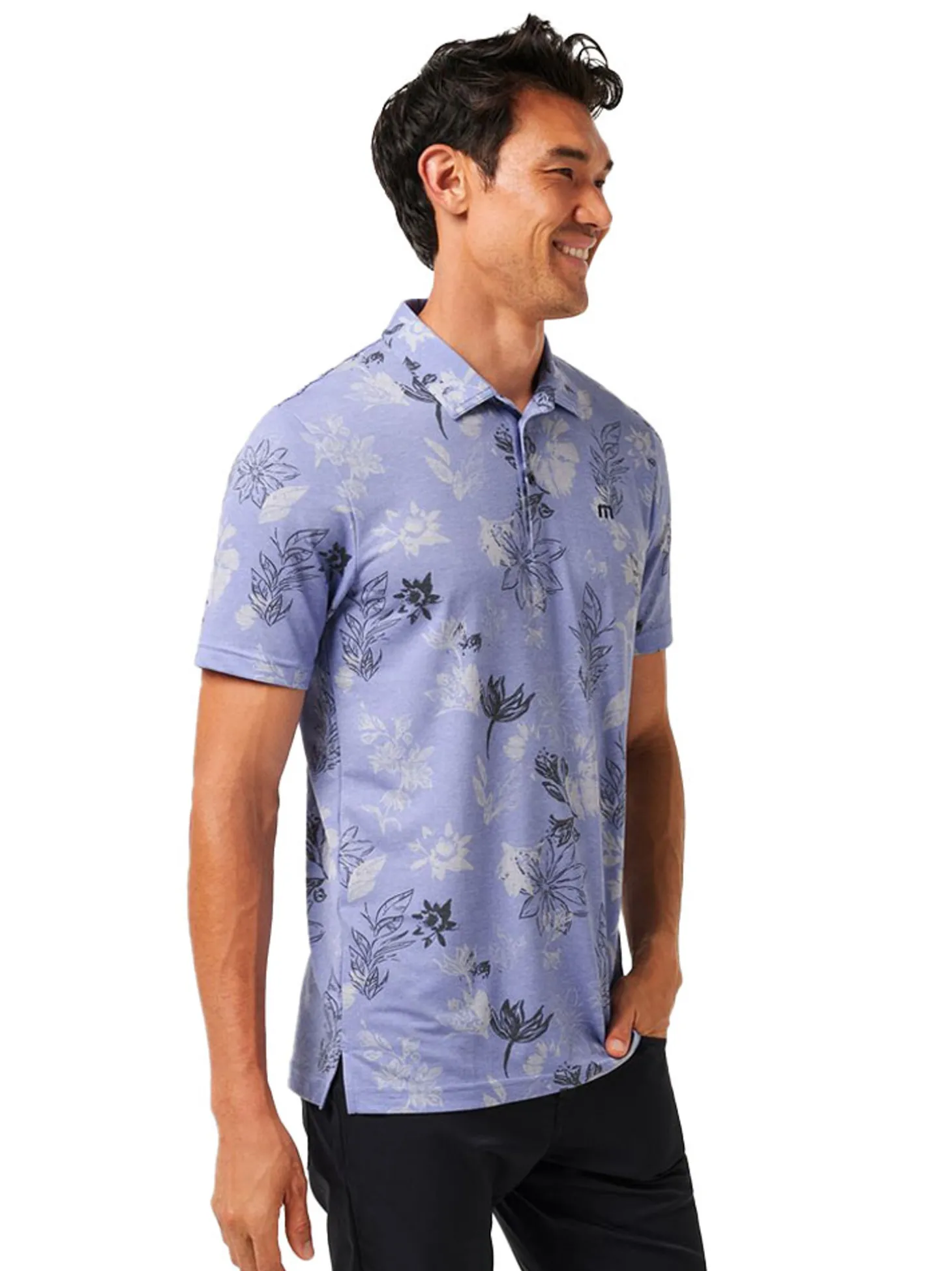 TravisMathew Featherweight Cruise Polo - Heather Violet Storm