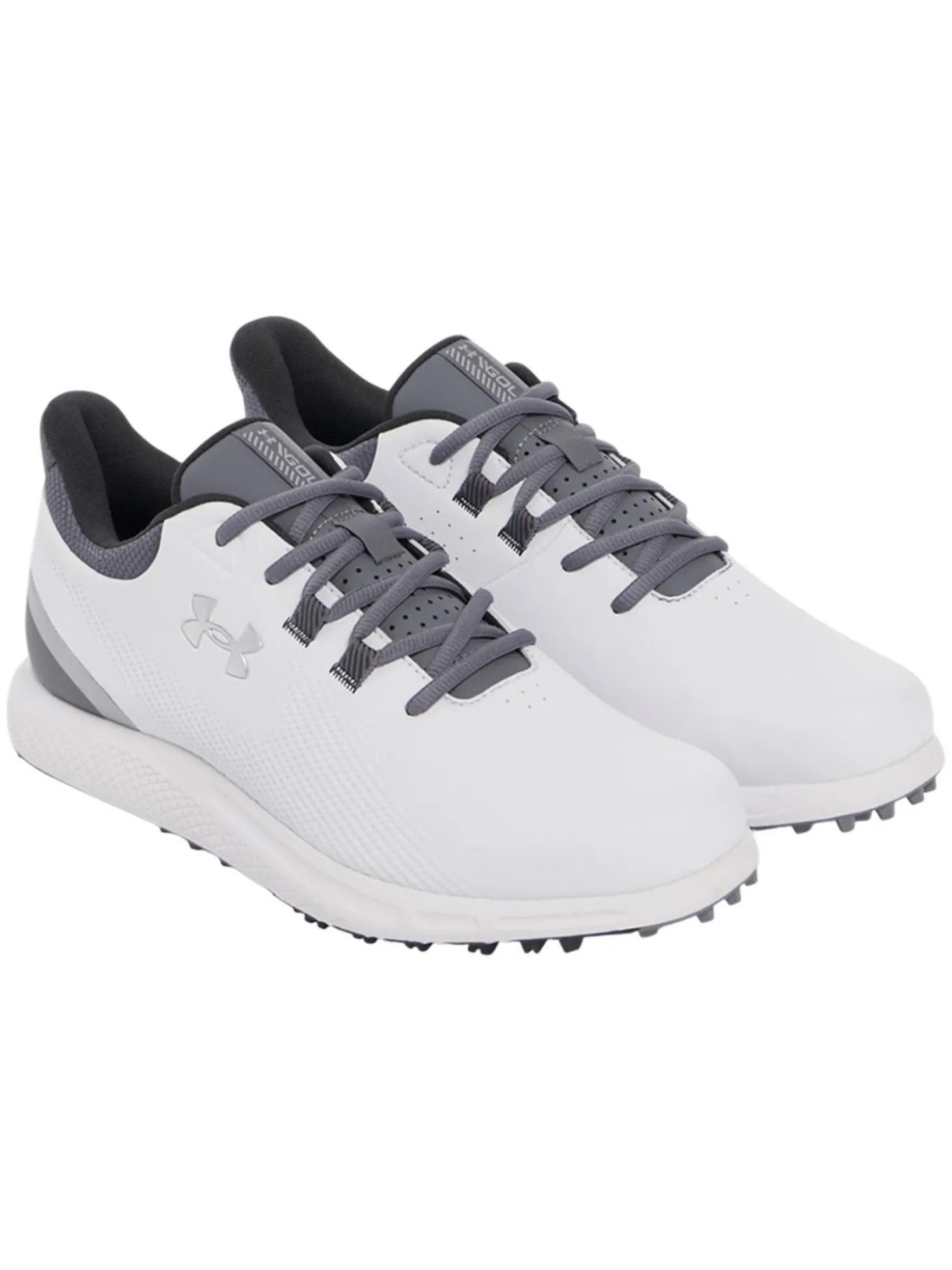 Under Armour Drive Medal SL Golf Shoes - White/Titan Grey/Metallic Silver