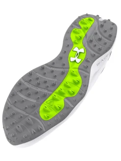 Under Armour HOVR Drive Pro Spikeless Golf Shoes - White/Metallic Gun Metal