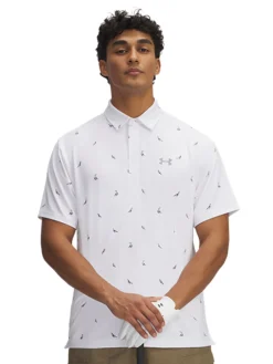 Under Armour Playoff 3.0 Printed Polo - White/Steel
