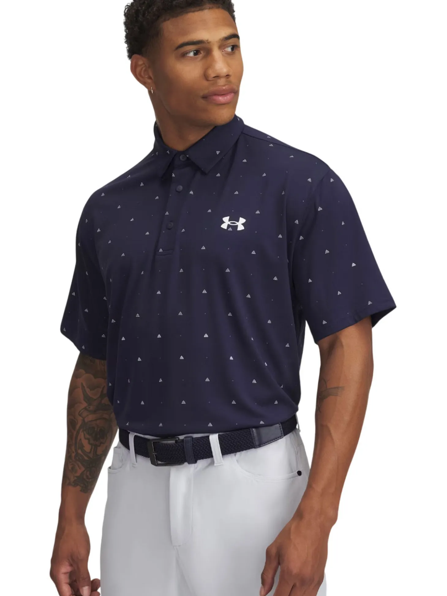 Under Armour Playoff 3.0 Printed Polo - Midnight Navy/White