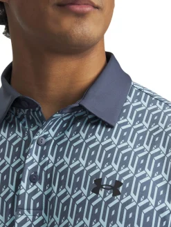 Under Armour Playoff 3.0 Printed Polo - Stream/Downpour Grey/Black