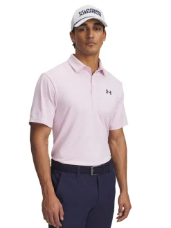 Under Armour Playoff 3.0 Stripe Polo - Prime Pink/Downpour Grey