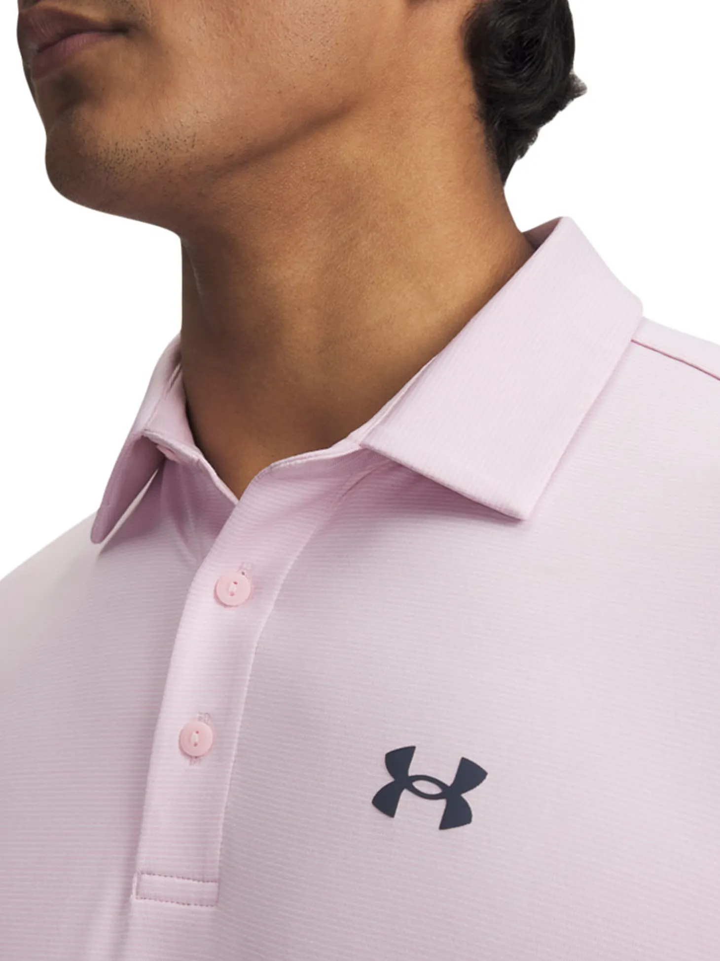 Under Armour Playoff 3.0 Stripe Polo - Prime Pink/Downpour Grey