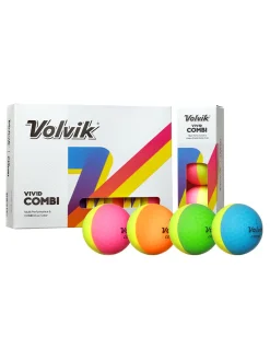 Volvik Vivid Combi Golf Balls - 1 Dozen Multi